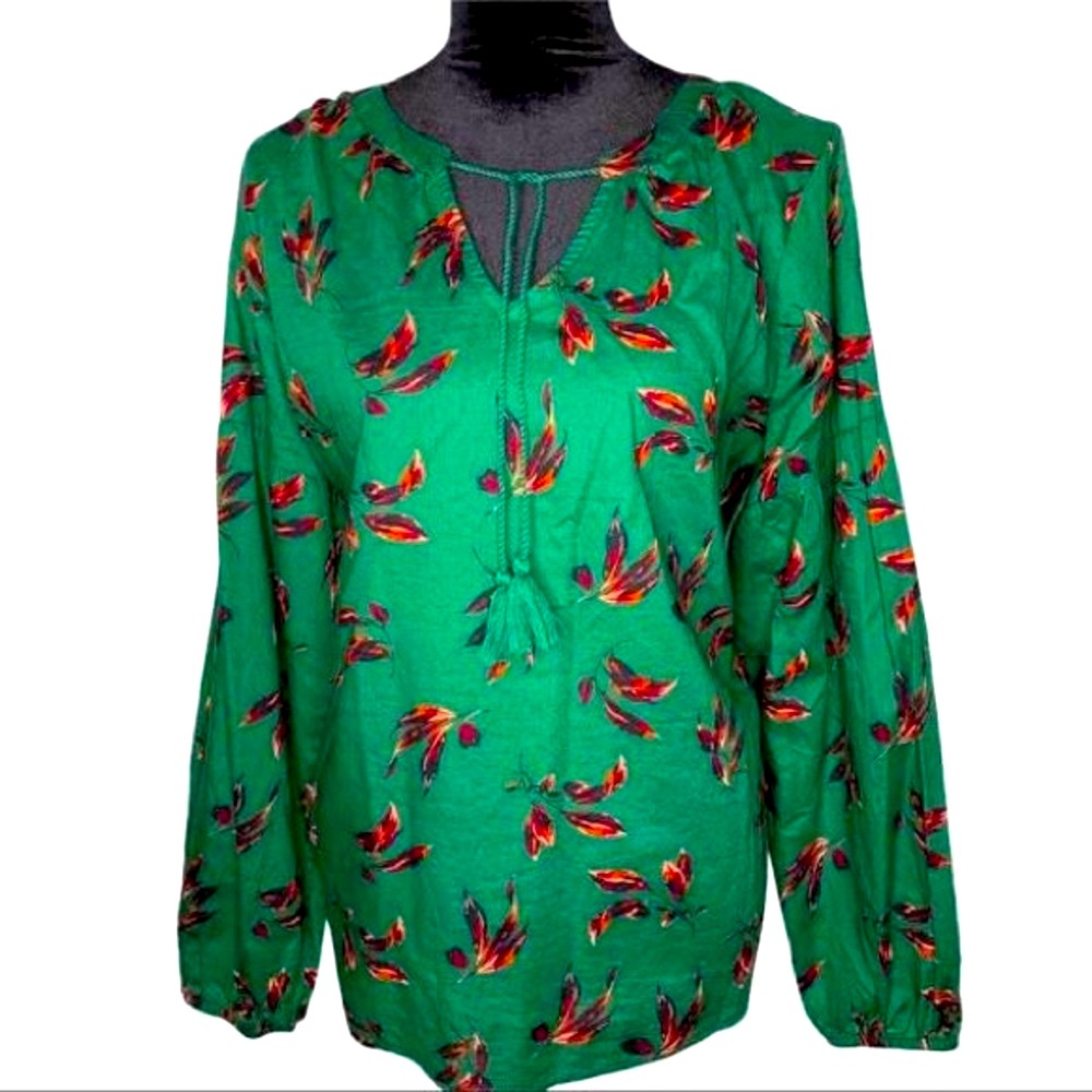 SONOMA Long Sleeve Leaf Tassel Top